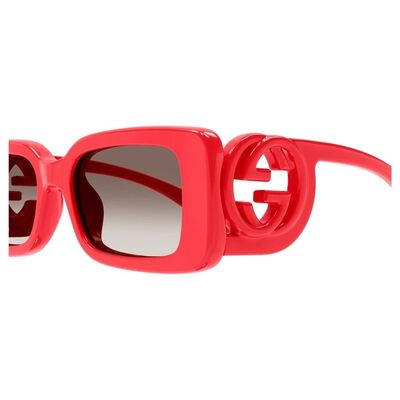 Gucci red 2025 square sunglasses