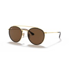 RAY-BAN Round Double Bridge 3647N 001/57 51 Polarize Sarı Unisex Güneş Gözlüğü - RAYBAN (1)