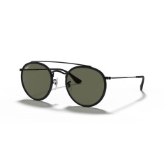 RAY-BAN Round Double Bridge 3647N 002/58 51 Polarize Siyah Unisex Güneş Gözlüğü - RAYBAN (1)